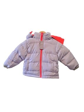 Operation Warm Children's Puffer Jacket in Light Lavender with Coral Trim